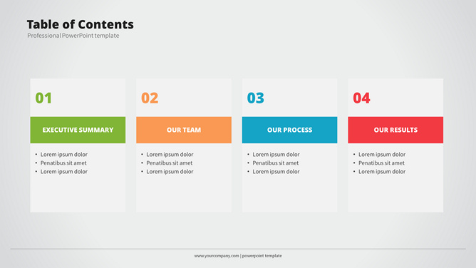 四项项目并列PPT素材