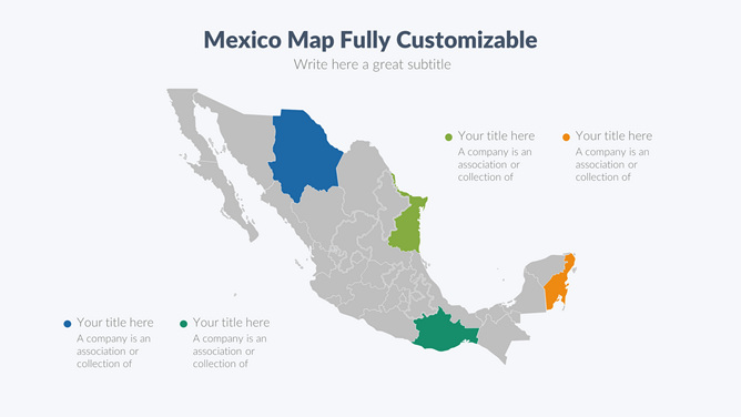 墨西哥地图PPT素材