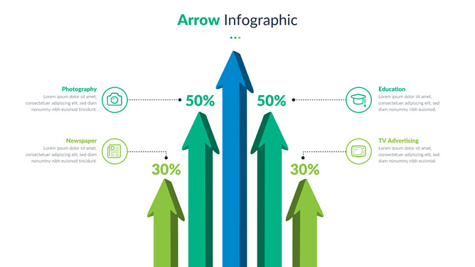 立体箭头PPT图形素材