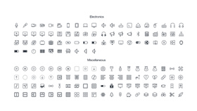 一组精致线性可编辑PPT小图标