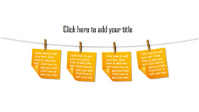 夹子晾晒便签效果PPT文本框