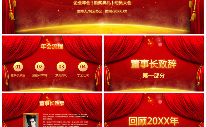 企业年会庆典颁奖典礼年终总结汇报通用PPT模板